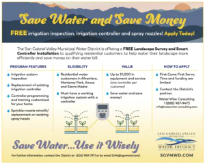 San Gabriel Valley Municipal Water District Conservation Irrigation Retrofit Program with WaterWise Consulting